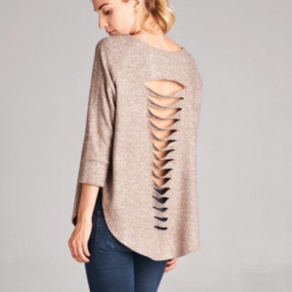 Host Pick  Hi Low Laser Cut Out Back Top - Picture 3 of 4