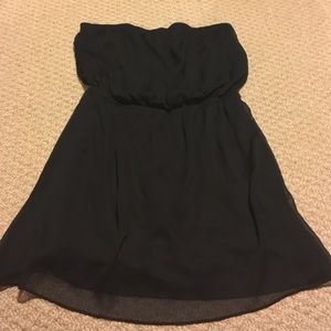 Black strapless dress