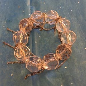 DONATED Chunky clear and silver bangle bracelet