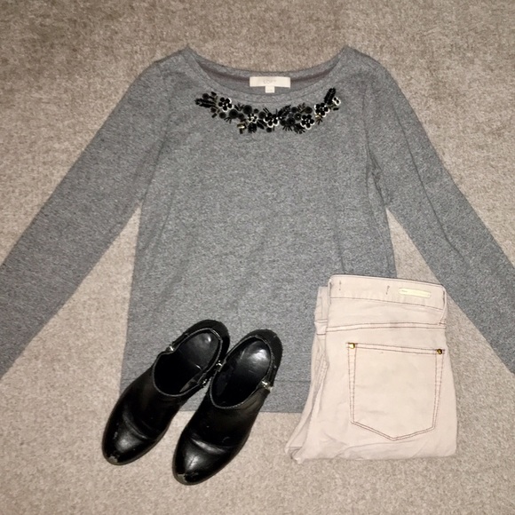 Loft Gray Party Sweater