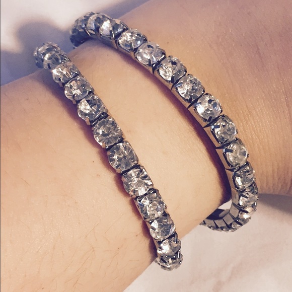 Set of 2 Rhinestone Bracelets