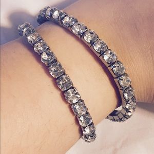 Set of 2 Rhinestone Bracelets