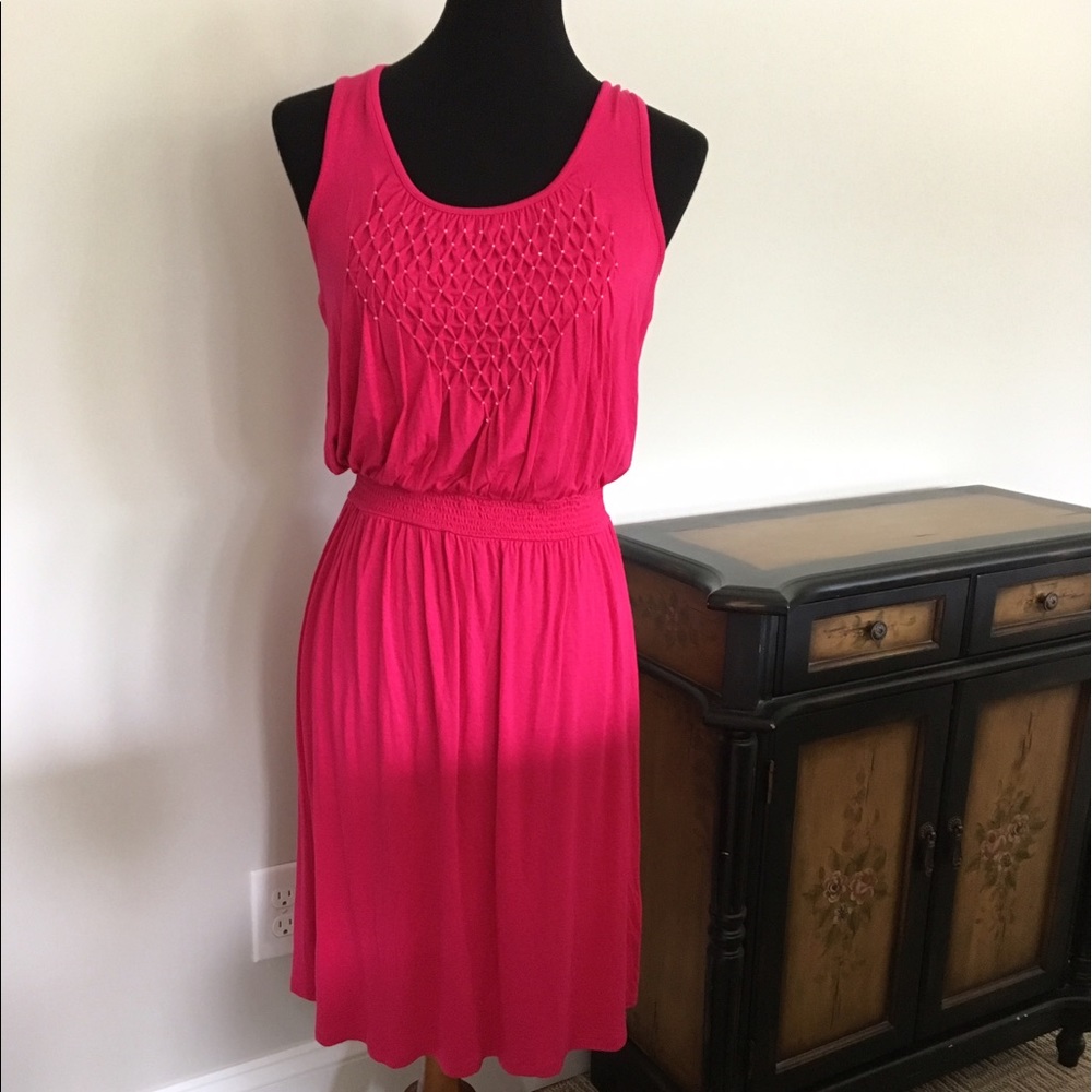 Pink dress with beaded detail. Size Small (6)