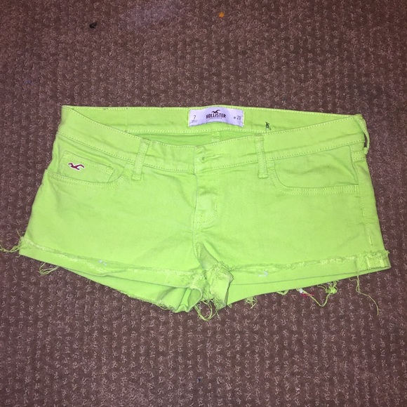 Jean shorts , lime green , great for summer
