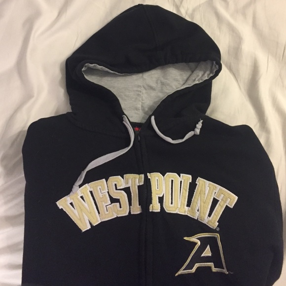 Large men's West Point zip up hoodie.