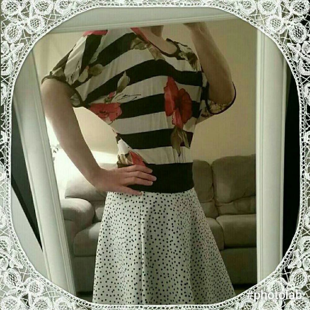 Flowy floral striped blouse