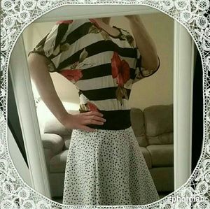 Flowy floral striped blouse