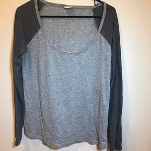 Basic pink grey baseball tee shirt