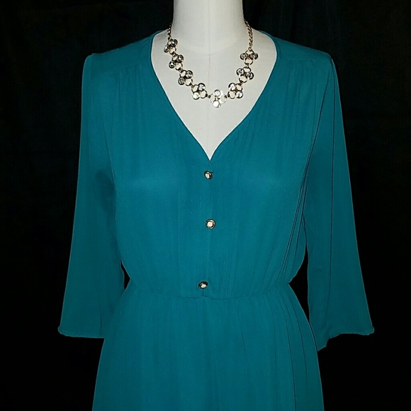 Green long sleeve dress - Picture 2 of 2