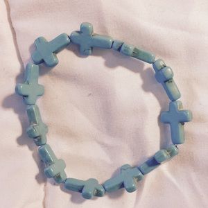 Light Blue Cross Bracelet