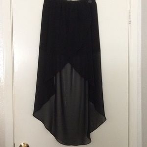 Black hi low skirt