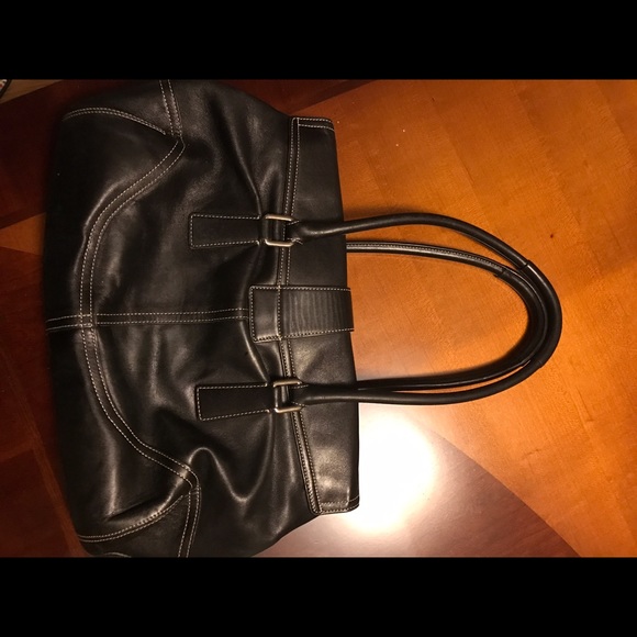 Vintage Coach NYC Stewardess Bag 9525 Black 1980 Black leather Coach bag
