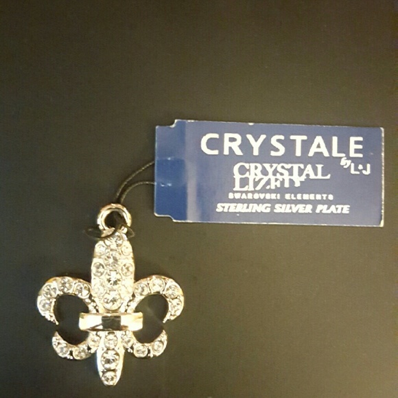 Crystal by L& J Fleur de Lis pendant