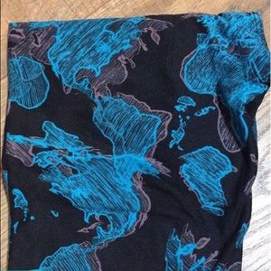 Never Worn Lularoe World Map Leggings OS, NWT