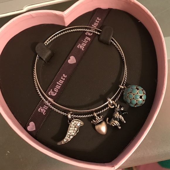Two Juicy Couture silver bangle bracelets