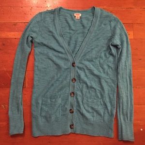 Bright blue cardigan