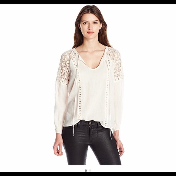 Jessica Simpson Tops - NWT, Jessica Simpson, Lace Trim Peasant Top!