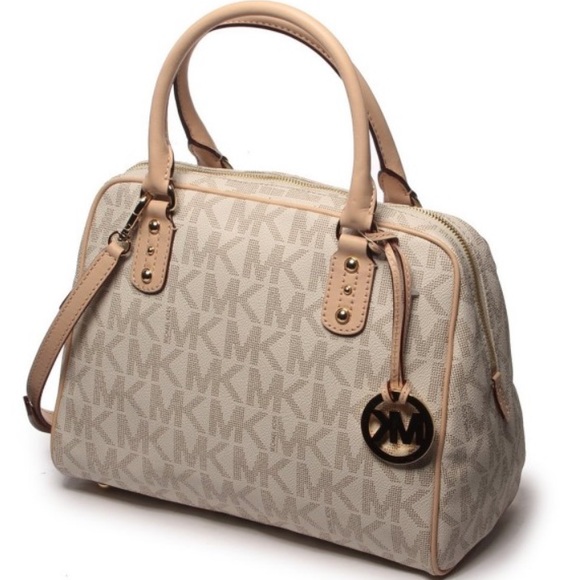 Michael Kors Signature Vanilla PVC Large Satchel
