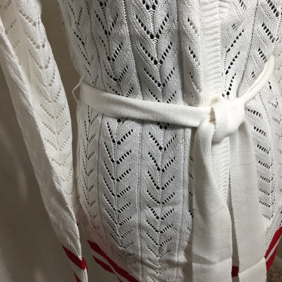 Echo Design Cardigan in White & Red Sue S/M - Picture 3 of 3