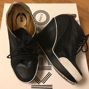 Just Cavalli Leather Wedge Sneaker