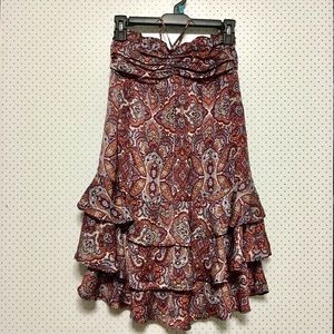 Summer floral tube top silk dress