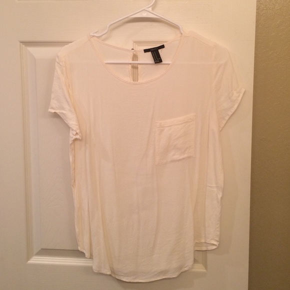 Cream off white Forever 21 t-shirt