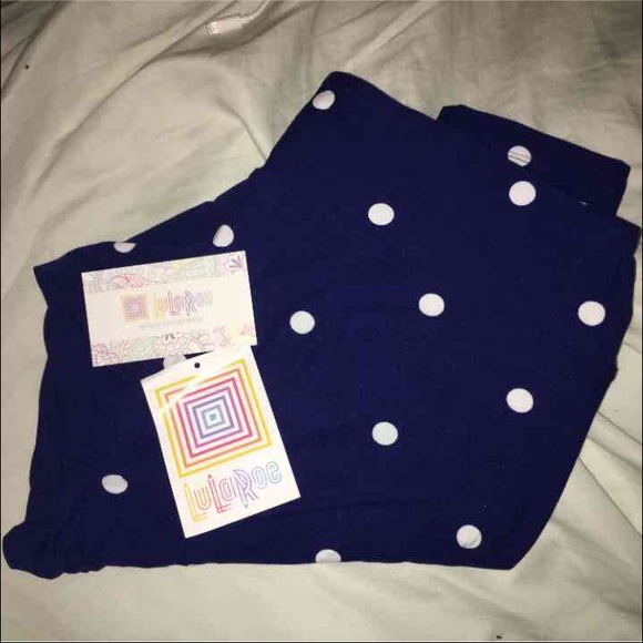 Lularoe blue and white leggings TC
