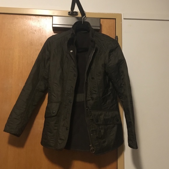 Green quilted Barbour Jacket size 6