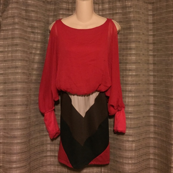 Long Sleeve Red Dress - Size Small - Picture 1 of 4