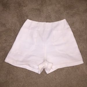 White Dressy Highwaisted Shorts