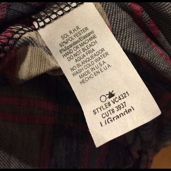 Last 2! S-M Burgundy plaid tunic/ dress - Picture 4 of 5