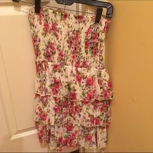 Strapless flower tunic