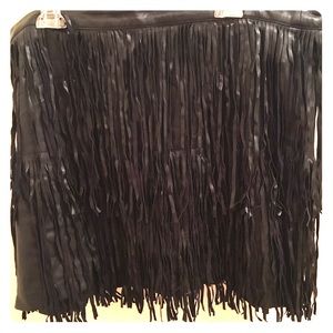 a.n.a Black fringe mini skirt