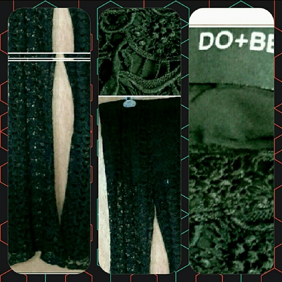 Do+Be Nwot Black THICK lace bell bottoms Med