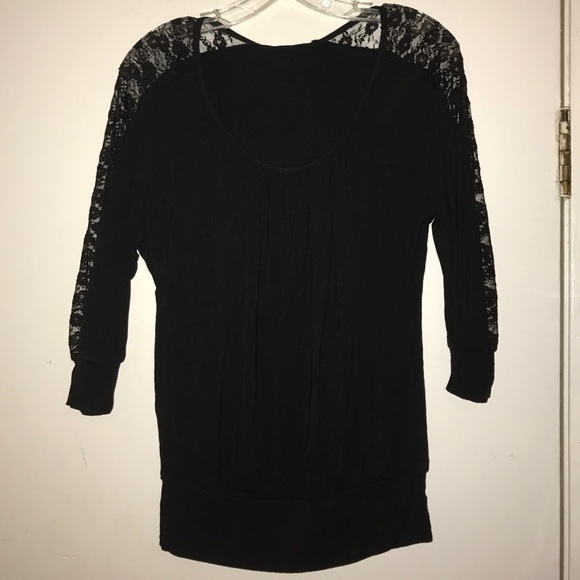 Black Dolman Lace Top