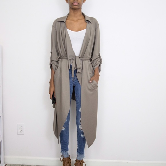Silky trench style jacket