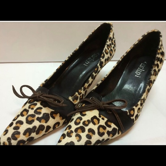 COCHNI LEOPARD POINTED TALL SHOE SZ 36