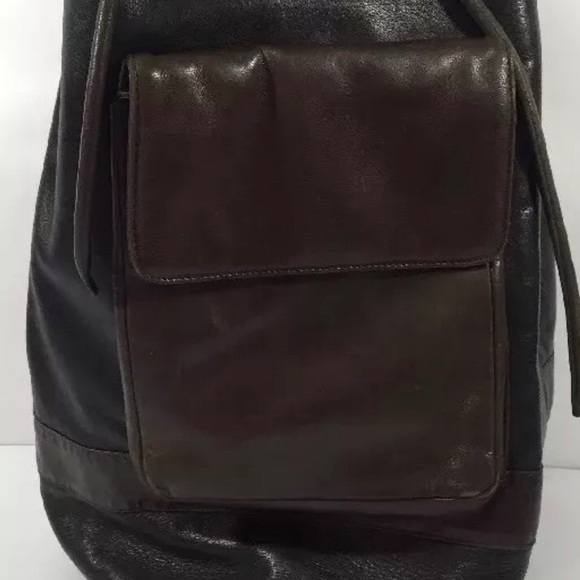 MAUD FRIZON ROUND BLUE &BROWN DRAWSTRING BAG - Picture 4 of 4