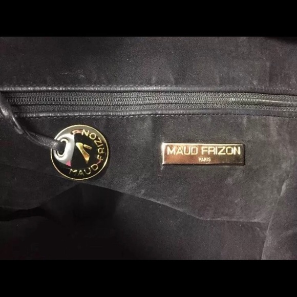 MAUD FRIZON ROUND BLUE &BROWN DRAWSTRING BAG - Picture 3 of 4