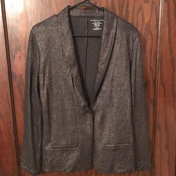 Majestic Filatures Black Metallic Blazer