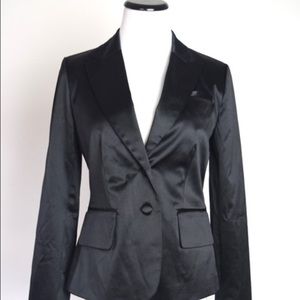 Black Satin Tuxedo Blazer