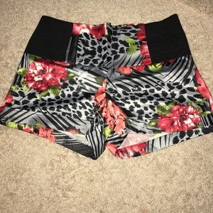 High Waisted Floral Print Shorts