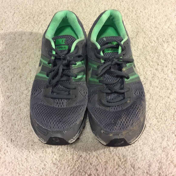 Grey and green Nike Men's size 10 Running Shoes