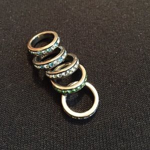 Sterling silver eternity birthstone charms