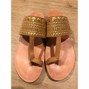NWOT Gold Studded Sandals