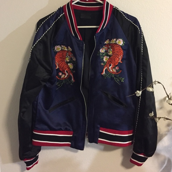 KNVAZ Jackets & Coats - KNVAZ Embroidered Tiger Bomber KNVAZ Jackets & Coats - KNVAZ Embroidered Tiger Bomber