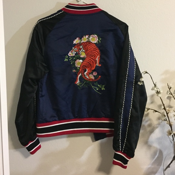 KNVAZ Jackets & Coats - KNVAZ Embroidered Tiger Bomber KNVAZ Jackets & Coats - KNVAZ Embroidered Tiger Bomber