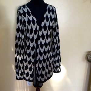 Geometric gold silver black  metallic cardigan