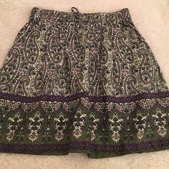 Must Have Green Print Skirt
