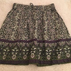 Must Have Green Print Skirt